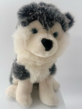 Plush Husky Puppy Stuffed Animal - White and Gray